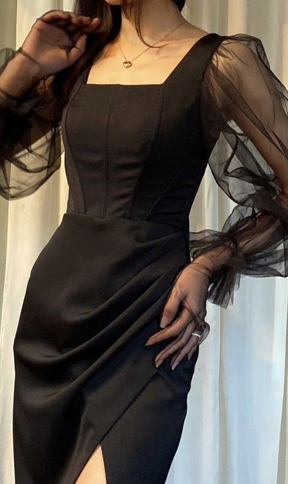 Sexy Black Long Prom Dress      S3804