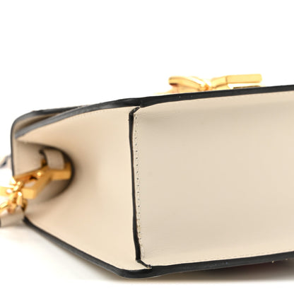 Calfskin Mini Sylvie Top Handle Bag White