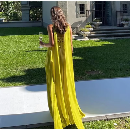 2025 New Women Strapless Ribbon Pleated Dresses Sexy Sleeveless Long Evening Party Gowns