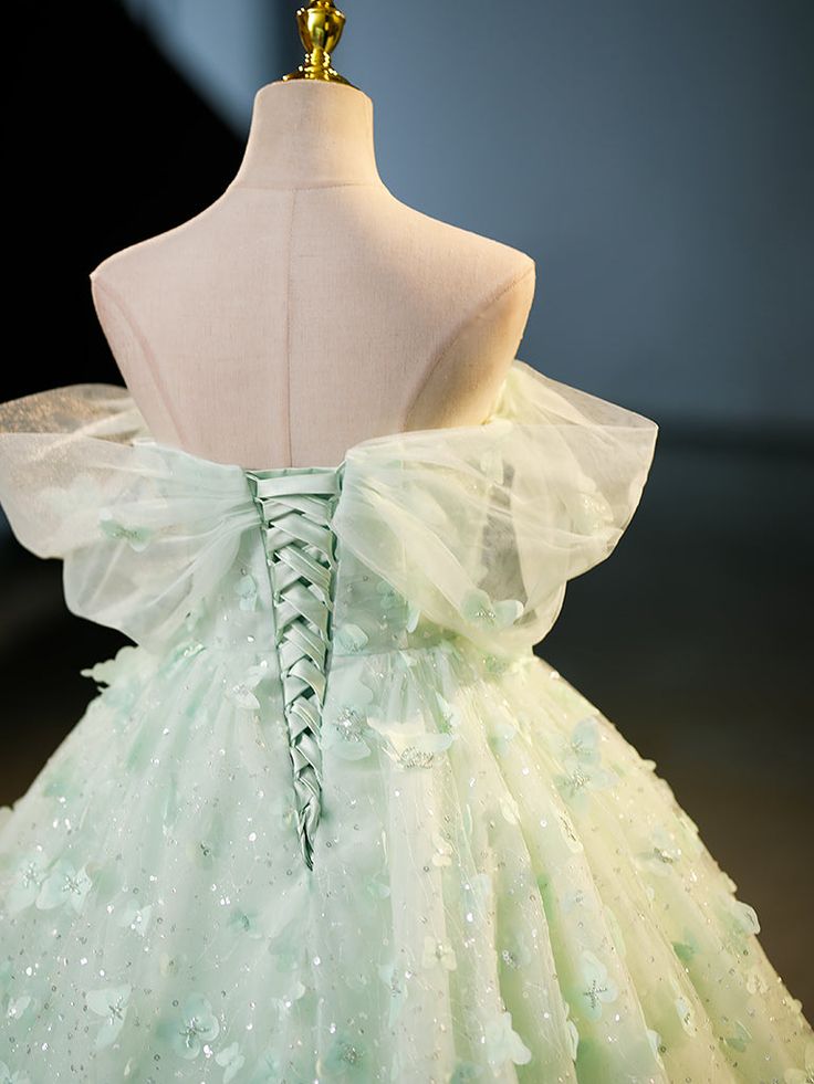 Quinceanera Dress Tulle A-Line Lace Long Prom Dress Lace Long Sweet Dress       S5593