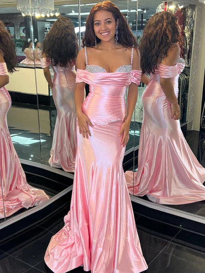omberprom Pink Evening Dress Sweetheart Neck Long Mermaid Prom Dress