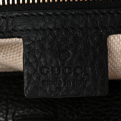 Pebbled Calfskin Medium Soho Chain Shoulder Bag Black