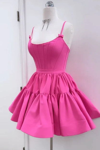 omberprom A-line Graduation Dresses Ruffled Lace-Up Homecoming Dress