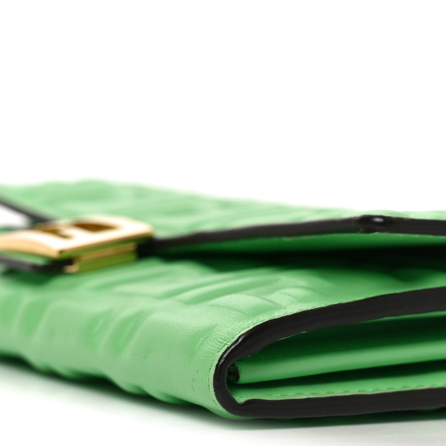 Nappa Matisse FF Embossed Continental Wallet On Chain Edamame