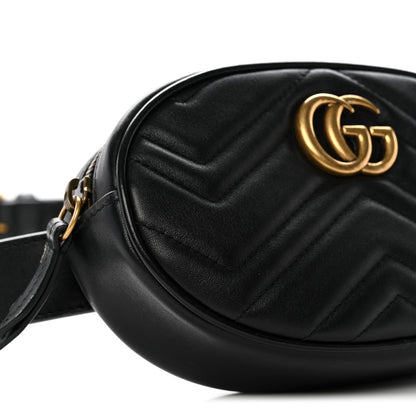 Calfskin Matelasse GG Marmont Belt Bag 95 38 Black