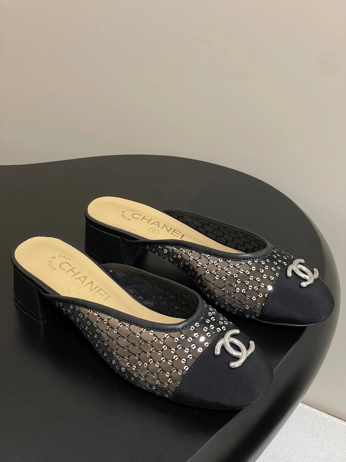 BUBBLE 30 MM IN BLACK FABRIC AND MESH