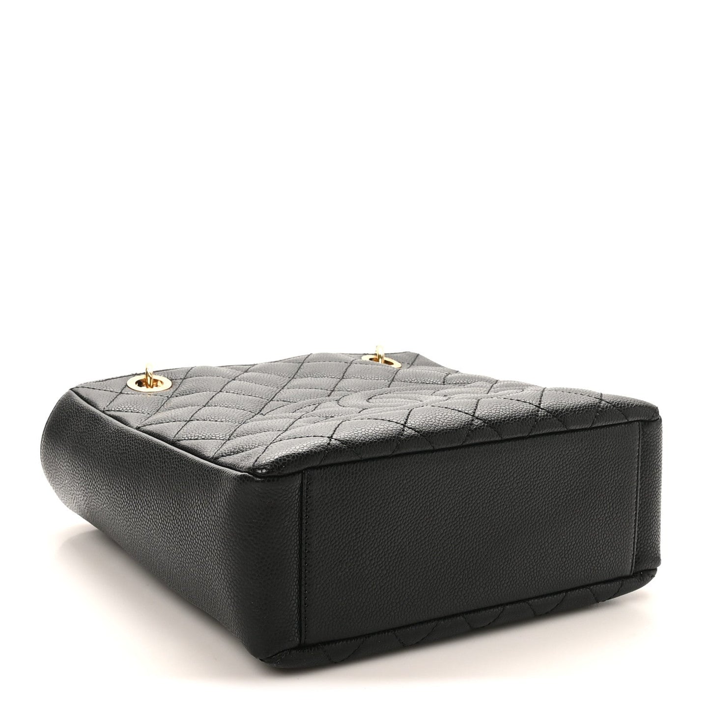 Caviar Quilted Petit Shopping Tote PST Black