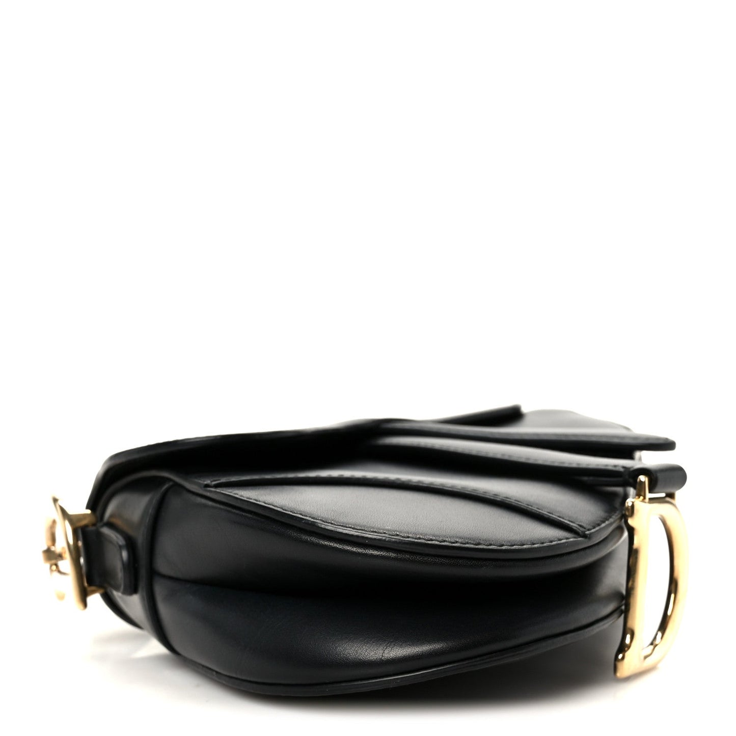 Supple Calfskin Mini Saddle Bag Black