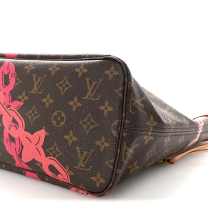 Monogram Bay Neverfull MM Rose Ballerine Poppy