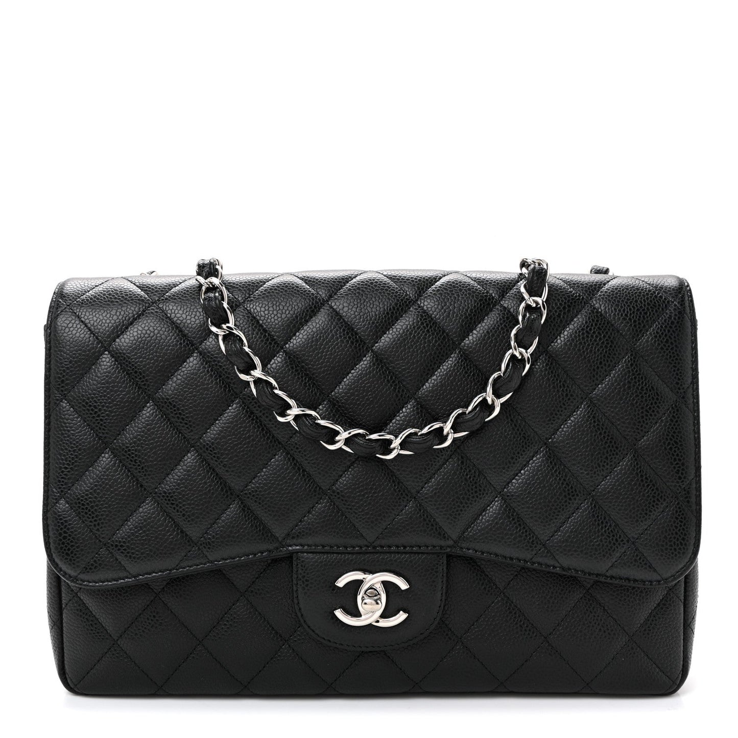 Caviar Quilted Jumbo Single Flap Black