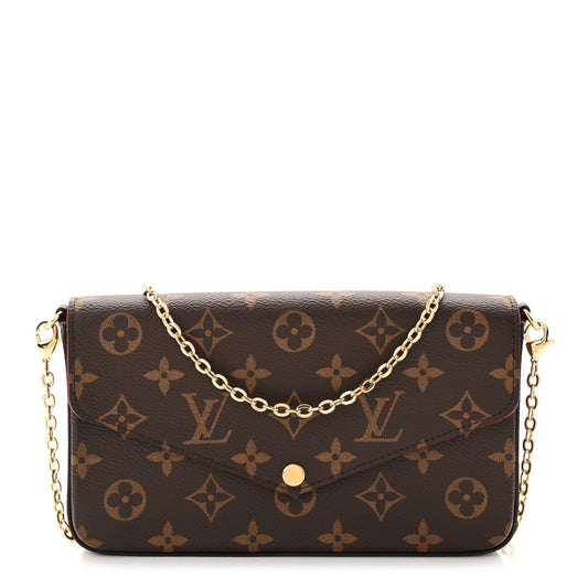 Monogram Pochette Felicie Chain Wallet Fuchsia