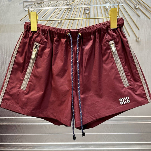 Miumiu 2026 Short Burgundy Polyester