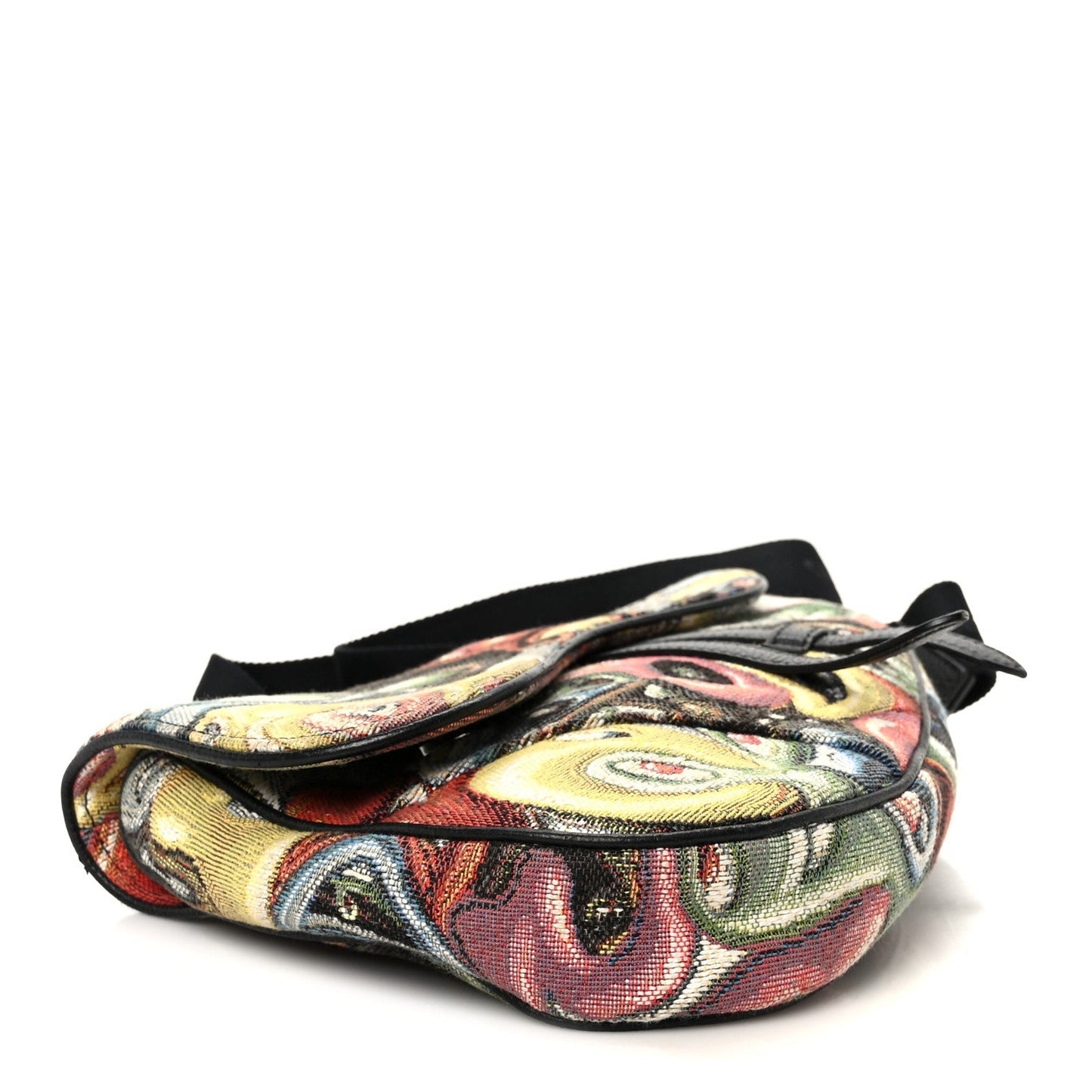 X KENNY SCHARF Jacquard Printed Mens Saddle Bag  Multicolor