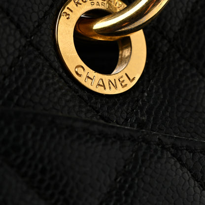 Caviar Quilted Grand Shopping Tote GST Black