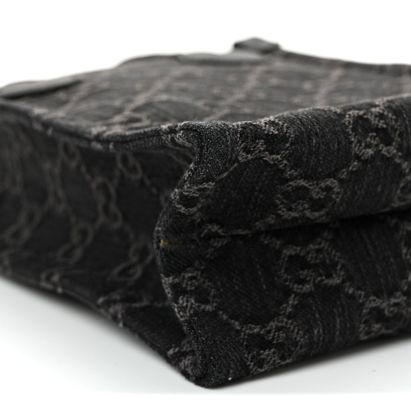 Denim GG Monogram Calfskin Mini Ophidia Tote Bag Black