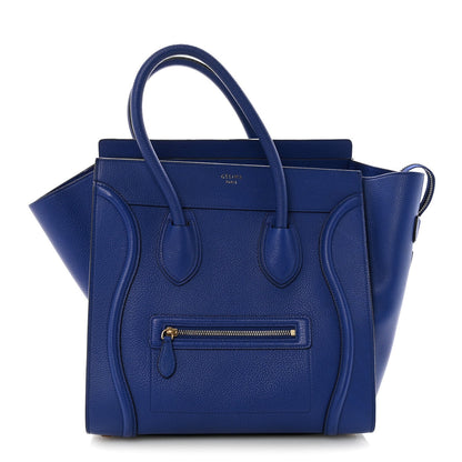 Drummed Calfskin Mini Luggage Indigo