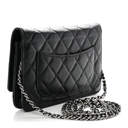 Caviar Quilted Wallet On Chain WOC Black
