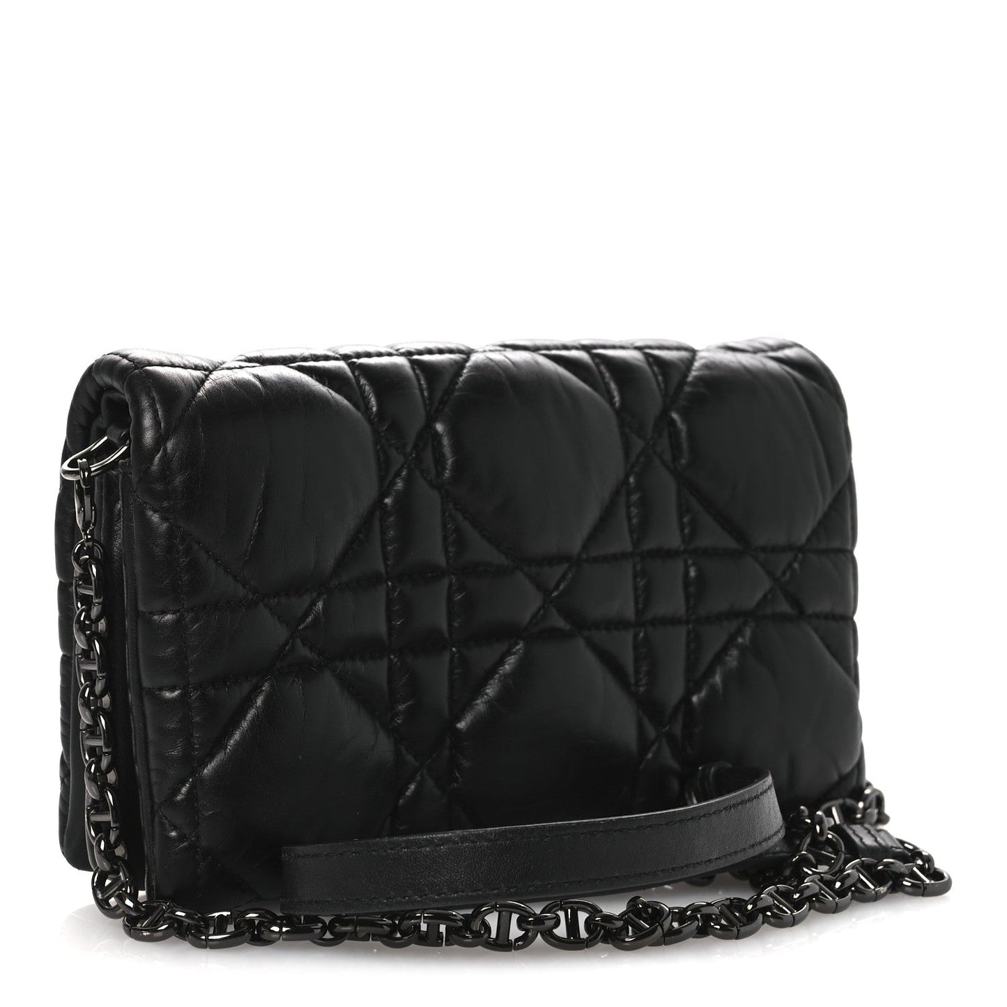 Calfskin Macrocannage Mini Caro Bag Black