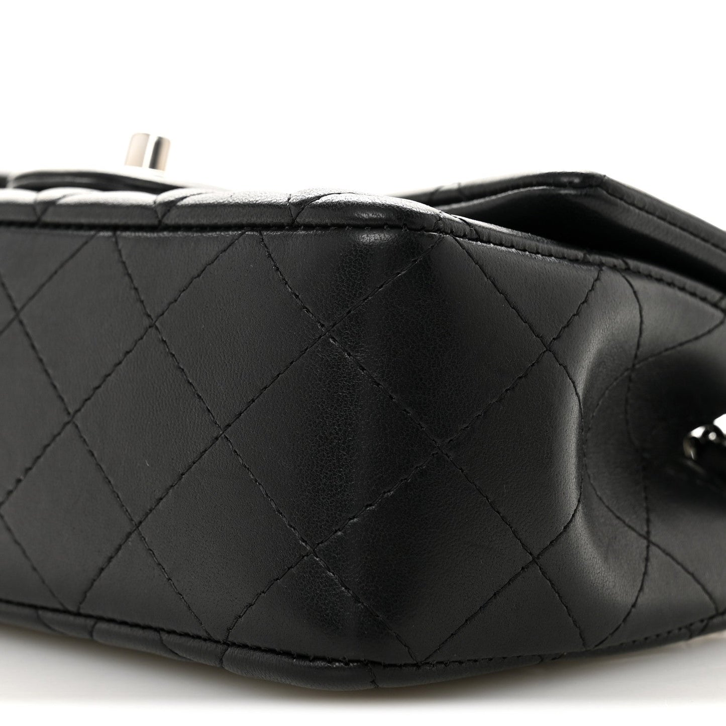 Lambskin Quilted Mini Rectangular Flap Black