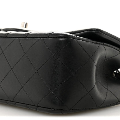 Lambskin Quilted Mini Rectangular Flap Black