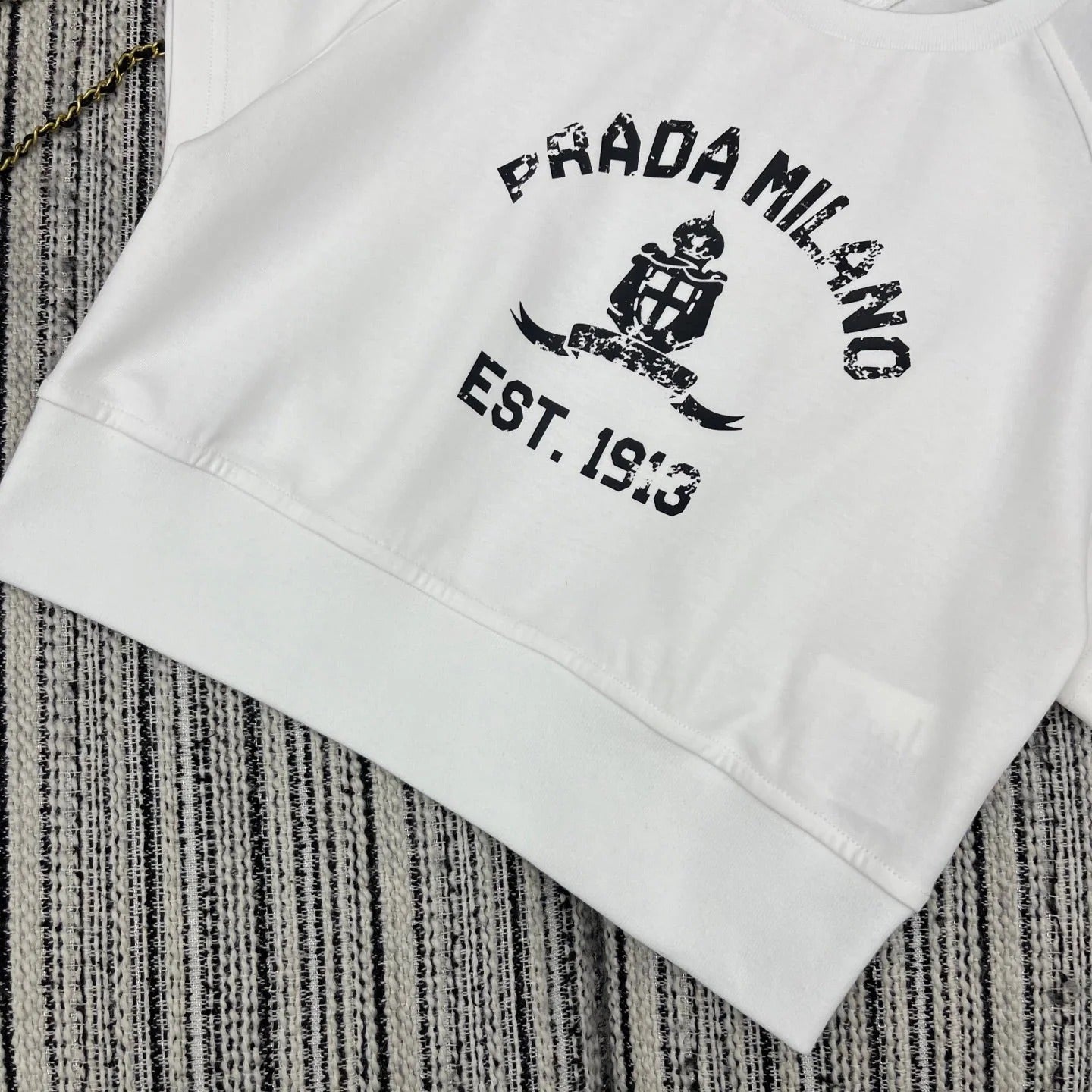 PRADA 25S SHORT-SLEEVE CREW NECK SWEATSHIRT SET 352