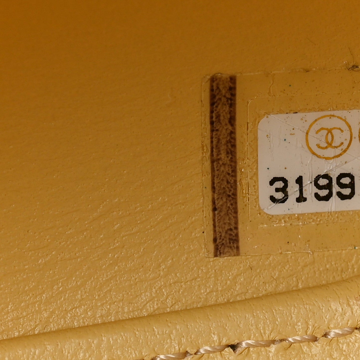 Lambskin Quilted CC Bubble Vanity Case With Chain Light Yellow