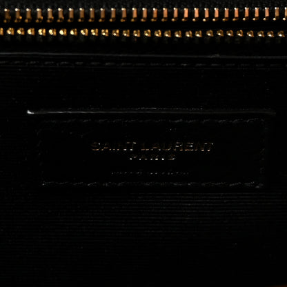 Grain De Poudre Textured Mixed Matelasse Triquilt Large Monogram Satchel Naturel
