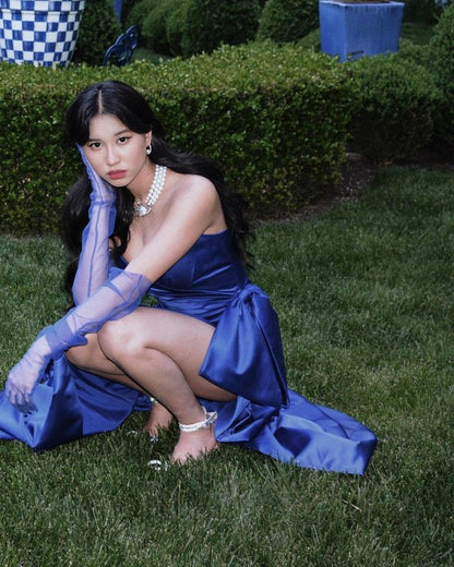 Modest Sweetheart Satin Slit Prom Dresses 21th Birthday Outfits        S6074