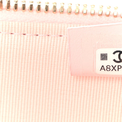 Caviar Quilted Top Handle Slim Vanity With Chain Light Pink