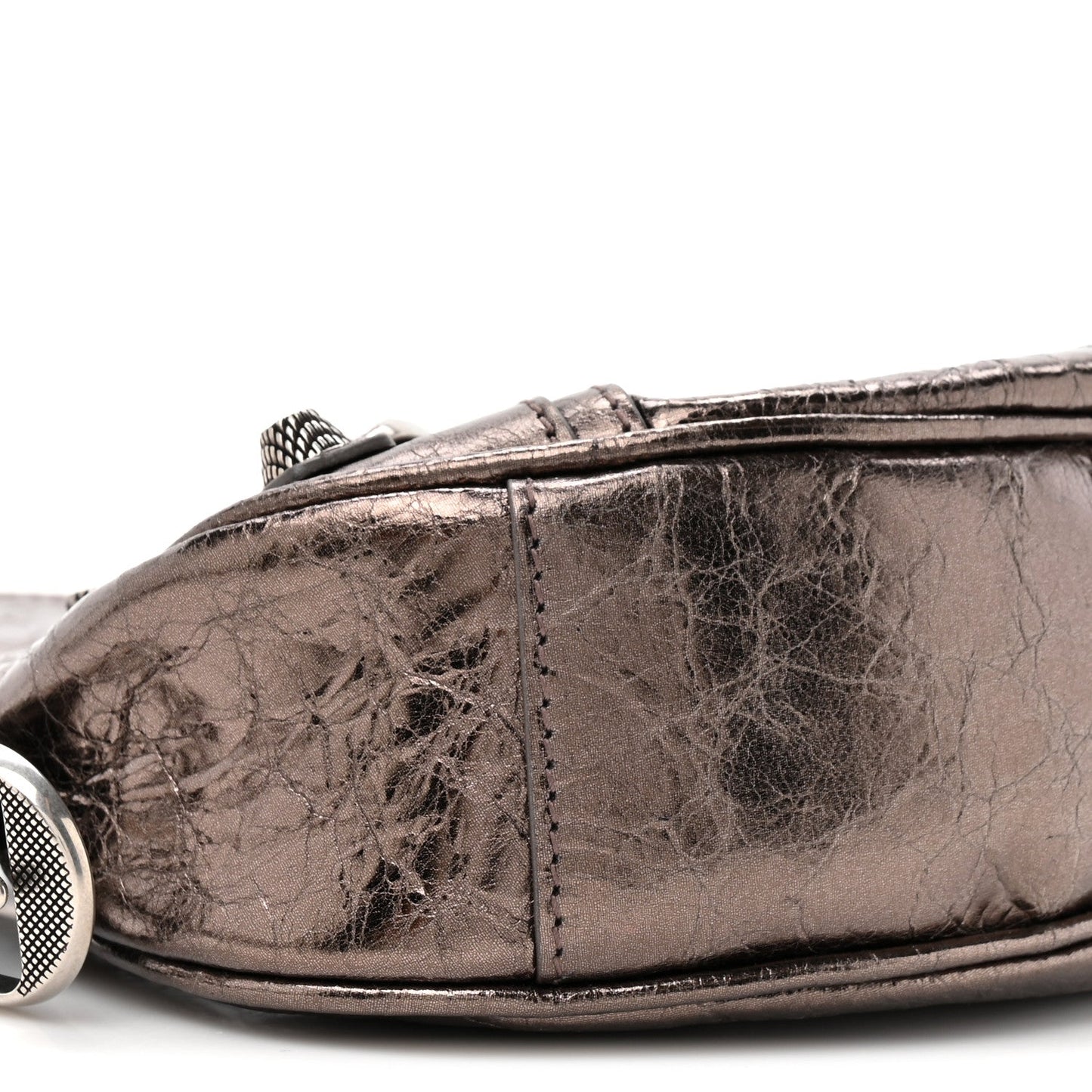 Metallic Agneau Arena Le Cagole Shoulder Bag XS Dark Bronze