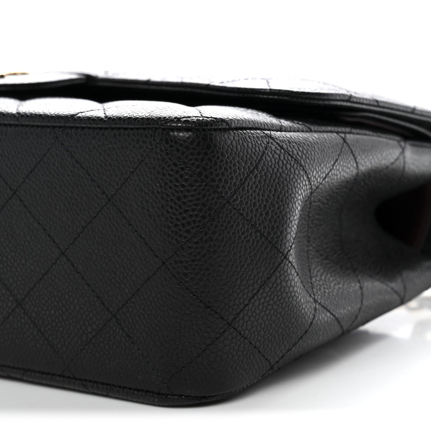 Caviar Quilted Jumbo Double Flap Black