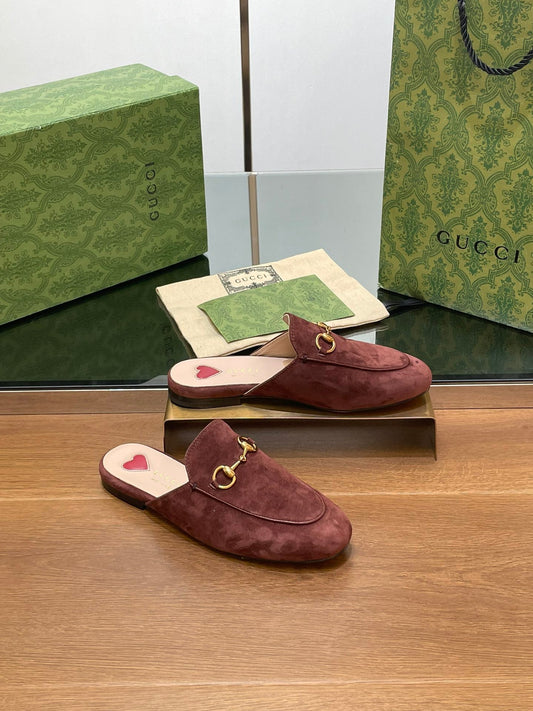 HORSEBIT MULE IN UMBER BROWN SUEDE