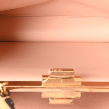 Vitello Seta Shiny Nappa Medium Peekaboo I SEE U Satchel Miele Scuro Light Rose