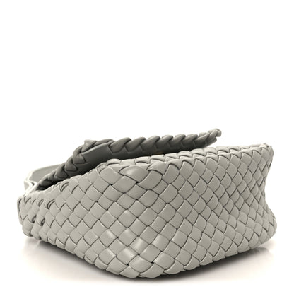 Nappa Intrecciato Small Cobble Shoulder Bag Agate Grey