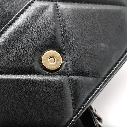 Lambskin Quilted Chanel 19 Wallet On Chain WOC Black