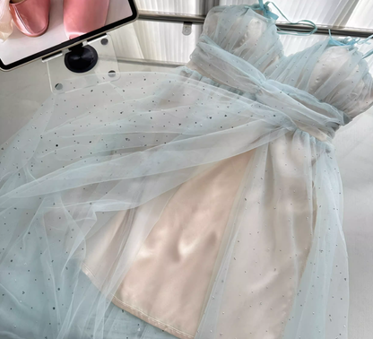 Blue teardrop diamond tulle skirt R2063