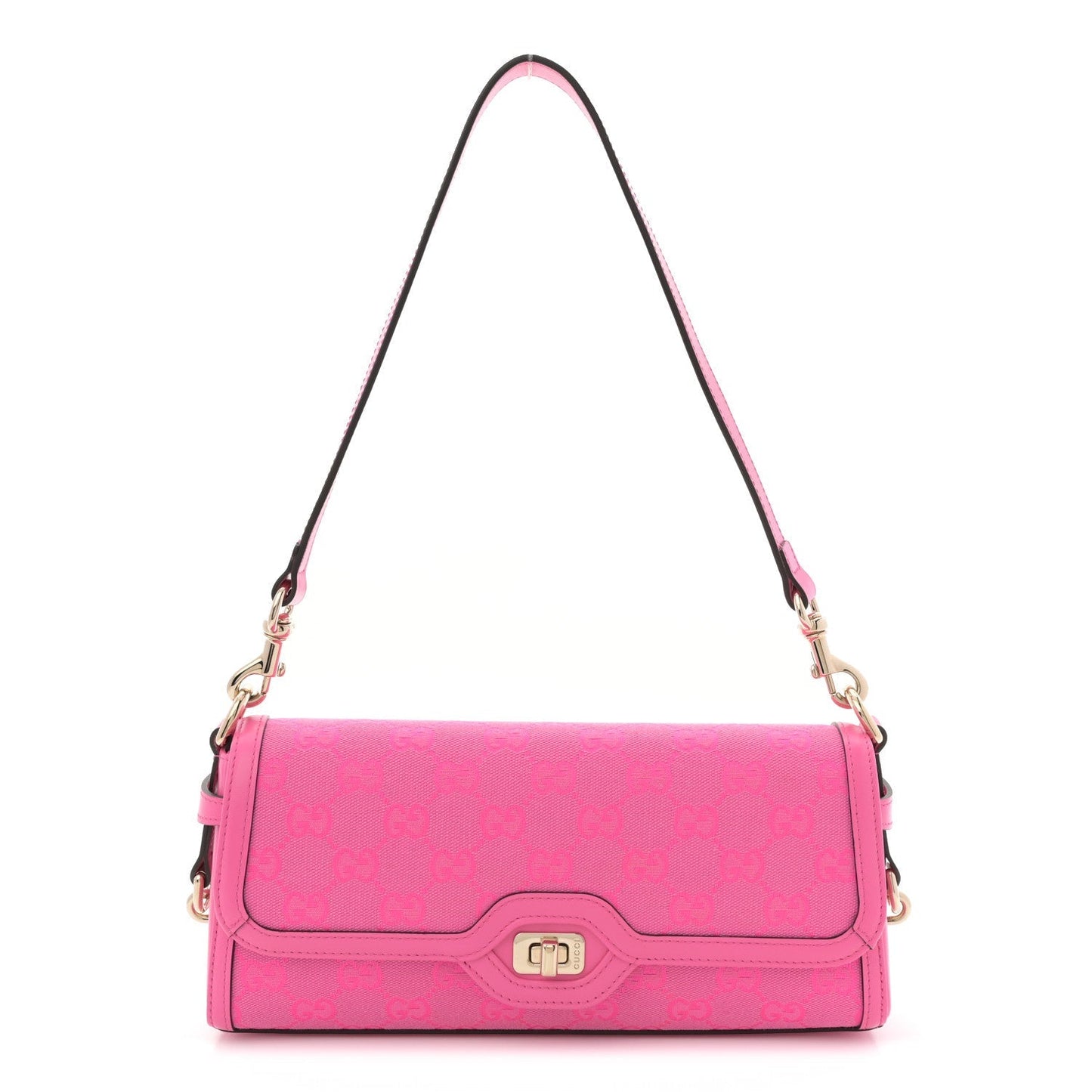 GG Monogram Textured Dollar Calfskin Small Luce Shoulder Bag Pink