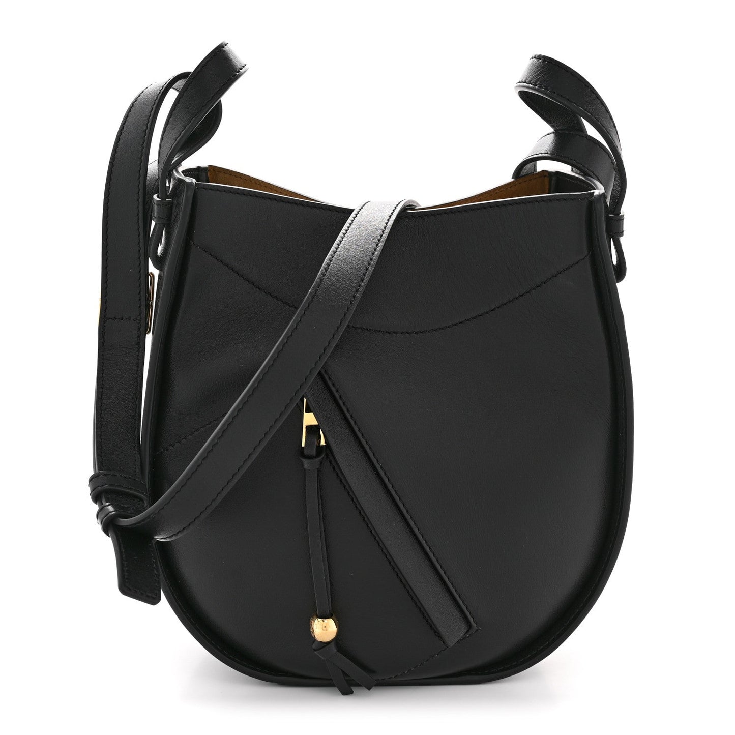 Calfskin Hammock Slice Bag Black