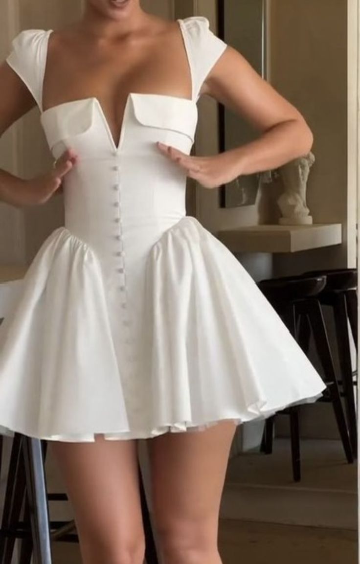 White suspender deep V sexy tube top A-line figure showing princess dress homecoming dress R2442