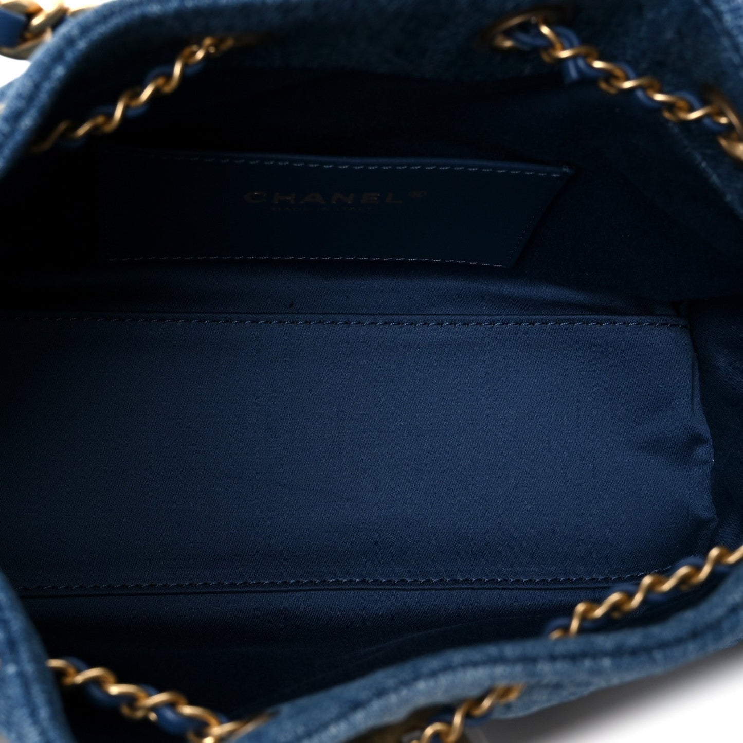 Washed Denim Quilted Mini Chanel 25 Handbag Blue