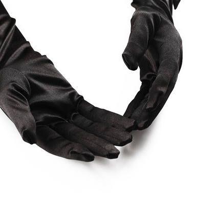 Stage performance long bow lace gloves satin wedding dress bride etiquette performance     S6256