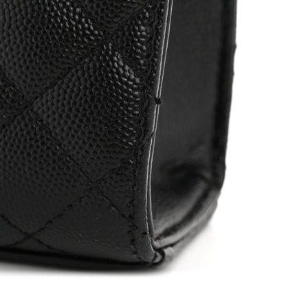 Grain De Poudre Textured Mixed Matelasse Large Triquilt Monogram Satchel Black
