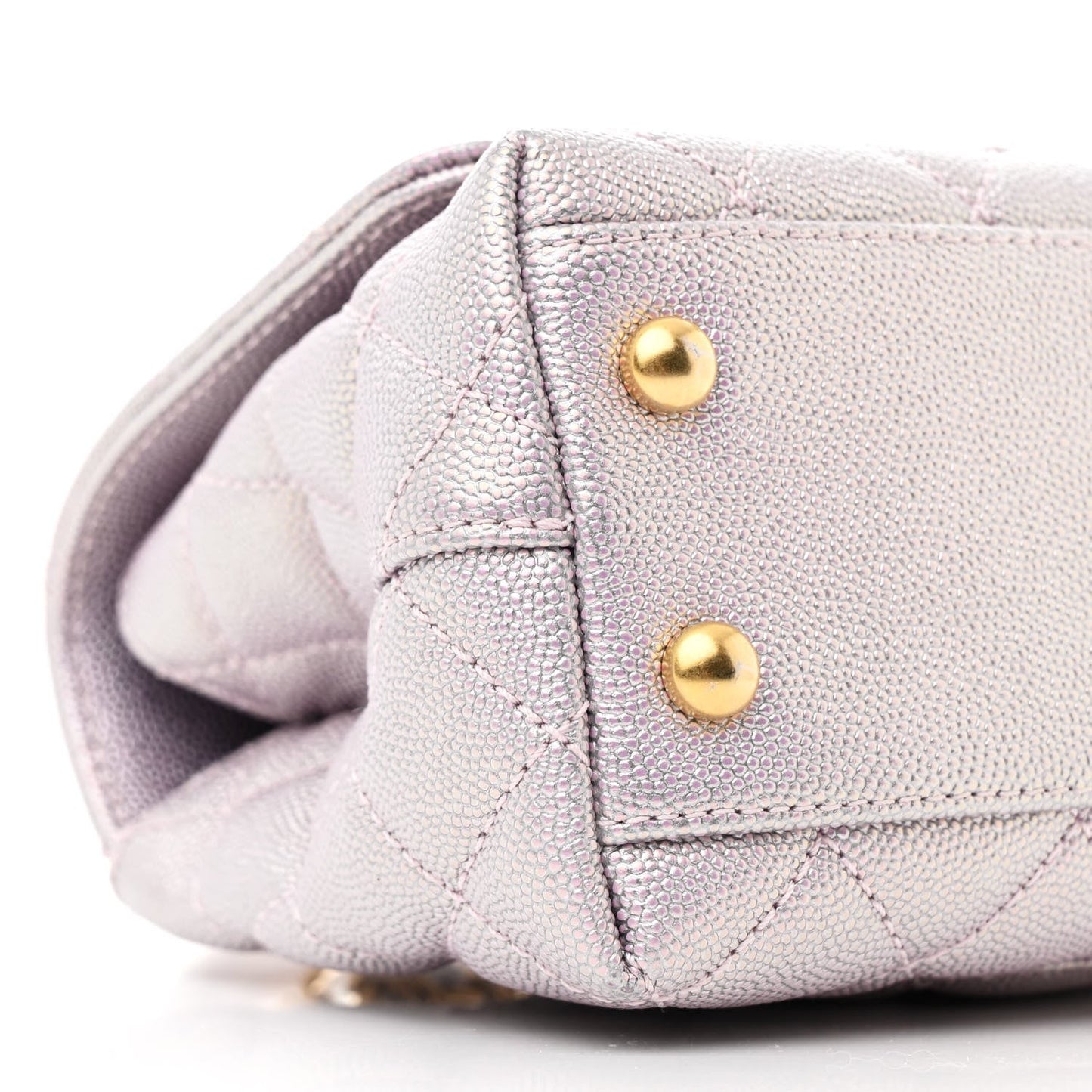 Metallic Caviar Quilted Extra Mini Coco Handle Flap Light Pink