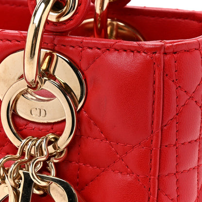 Lambskin Cannage Small My ABCDior Lady Dior Red