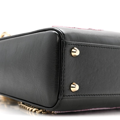 Calfskin Beaded Mini Lady Dior Black