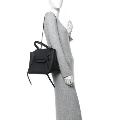 Grained Calfskin Mini Belt Bag Black