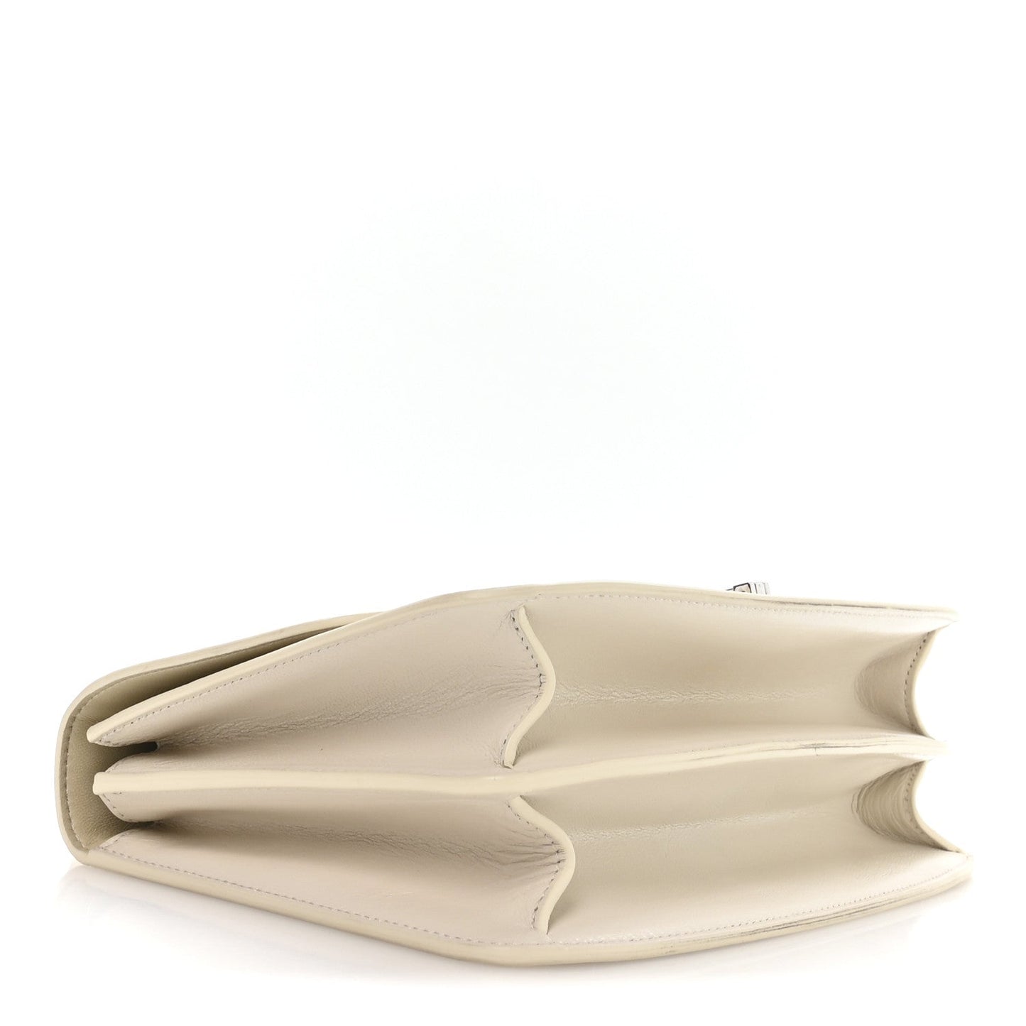 Sleek Calfskin The Sofia 10 Top Handle Ivory