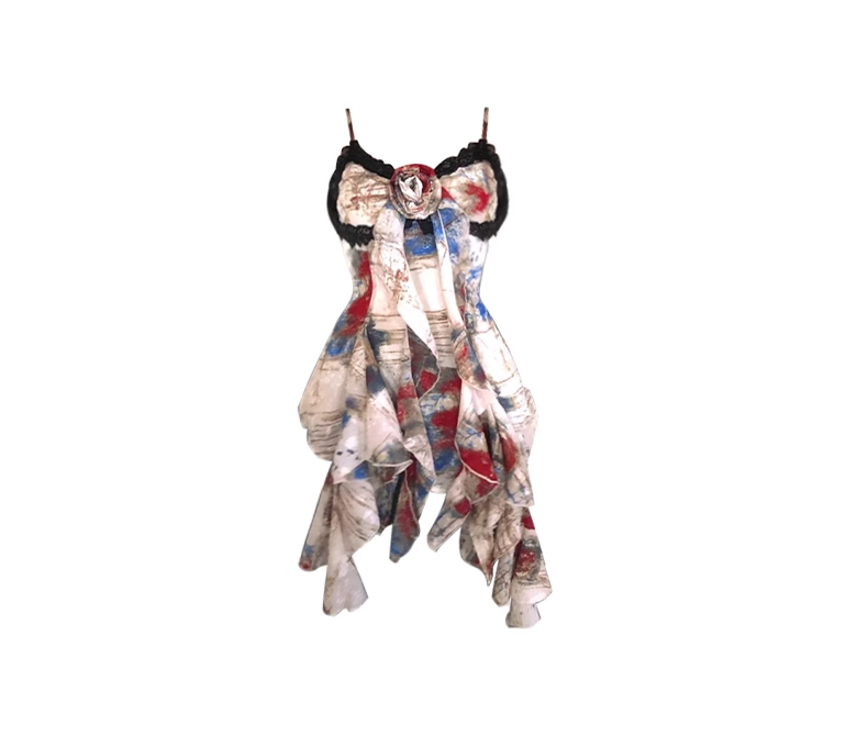 Beach wear suspender dress 2025 new slim design irregular lace top R0011