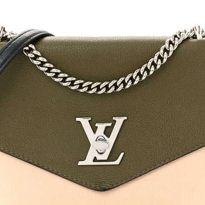Soft Calfskin Mylockme Chain Bag BB Smokey Brown Green