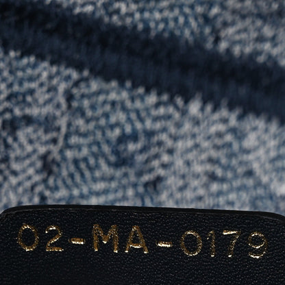 Oblique Embroidered Saddle Bag Denim Blue